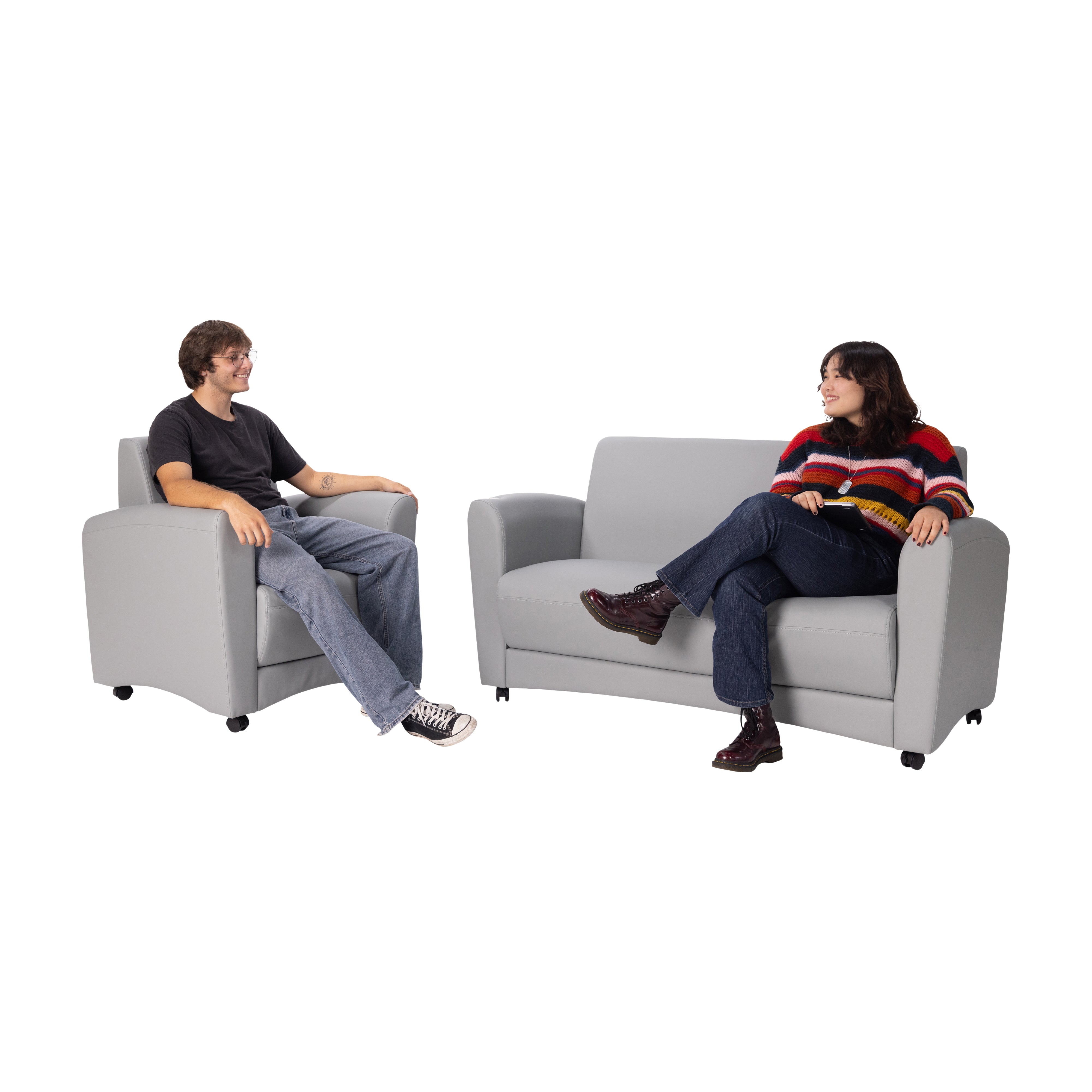 Pro Series Upholstered Mobile Common Area Chair - Gray