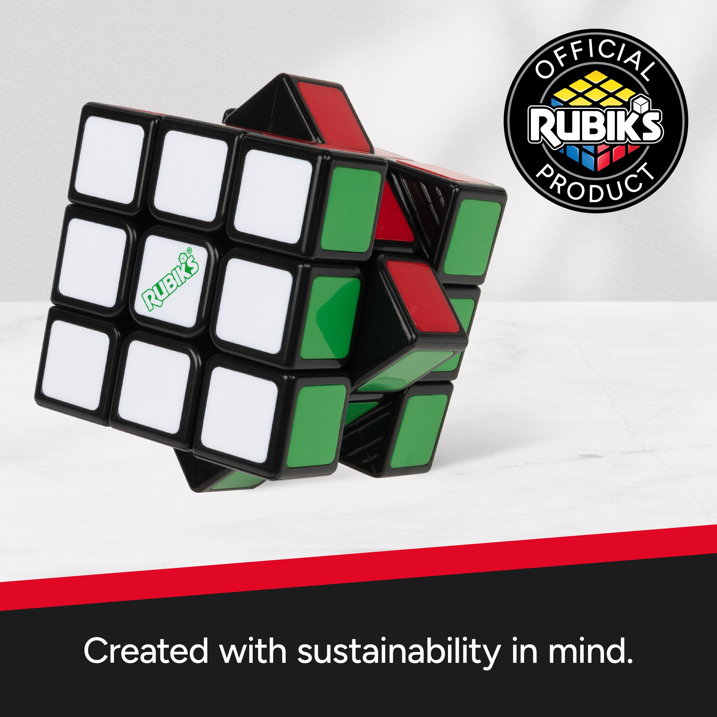 Rubik's Cube, Re-Cube, The Original 3x3 Cube Made with 100% Recycled Plastic, Problem-Solving Brain Teaser, Color-Matching Puzzle, Fidget Toy, Sensory Puzzle, for Ages 8 & Up