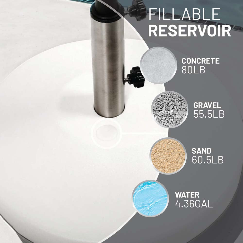 Fillable Free Standing Umbrella Base (White)