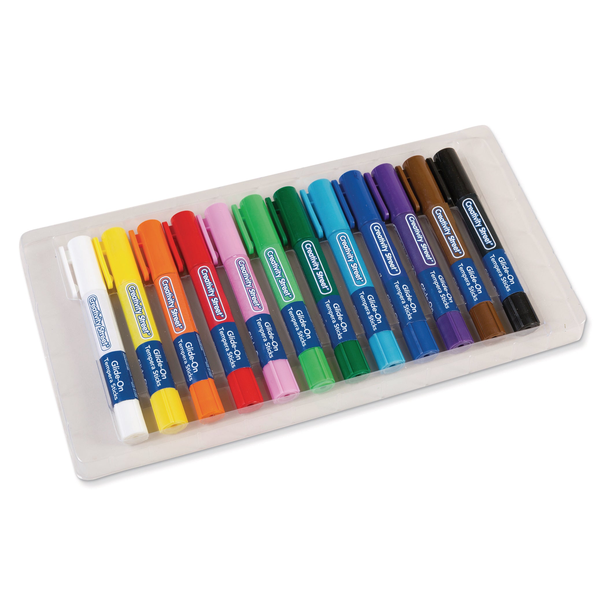 Glide-On Tempera Paint Sticks, 12 Assorted Primary Colors, 5 grams, 12 Count