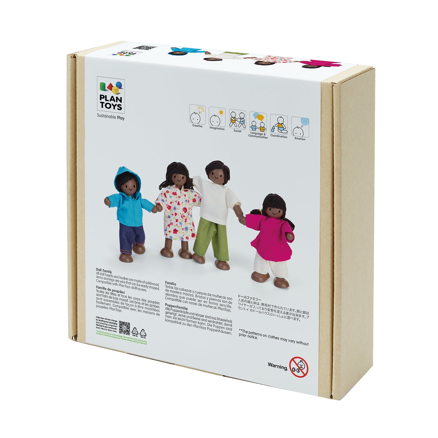 Wooden Doll Family - Dark Skin Tone