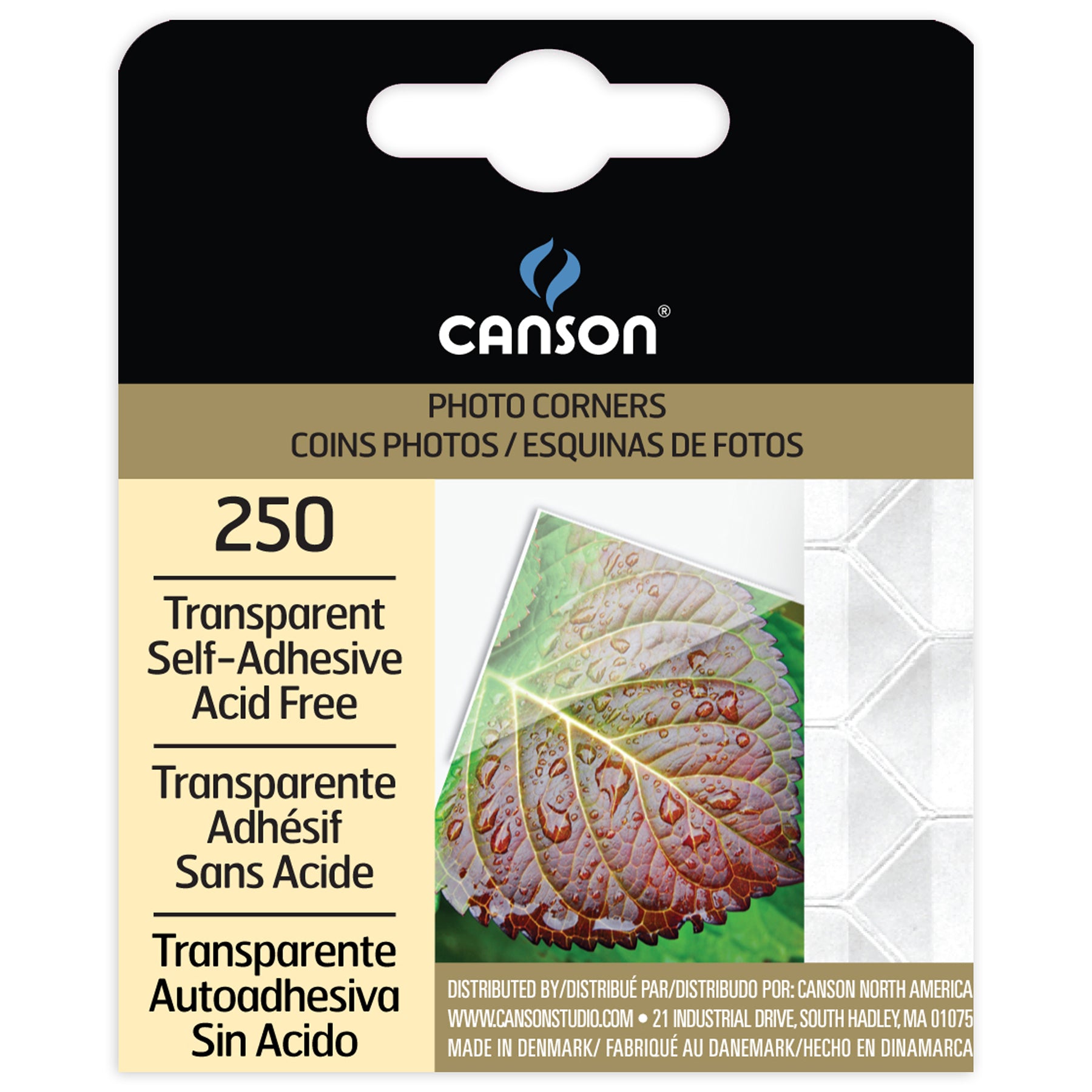 Canson Self Adhesive Photo Corners, Transparent, 250 Pack Dispenser, 1 Count