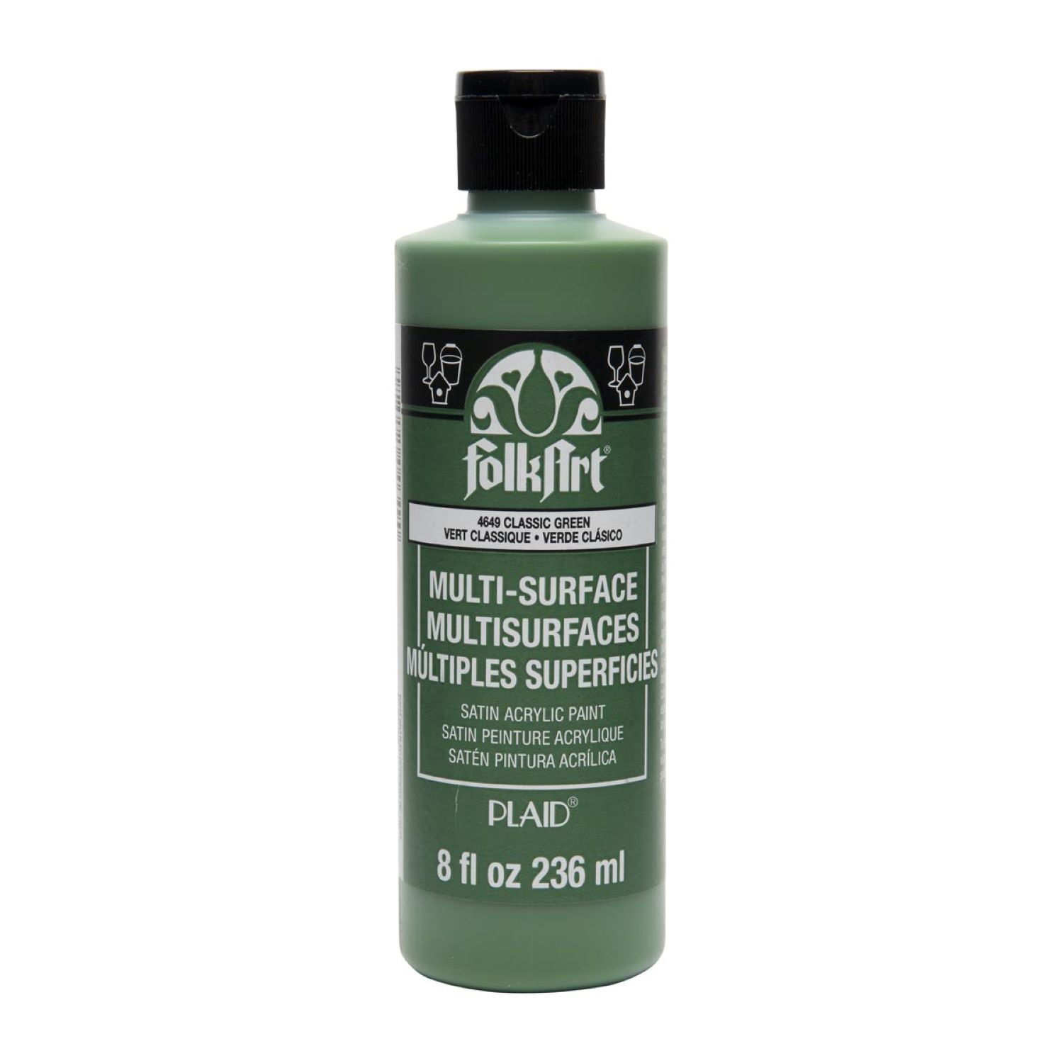 Acrylic Paint Multi-Surface Satin, 8oz., Classic Green