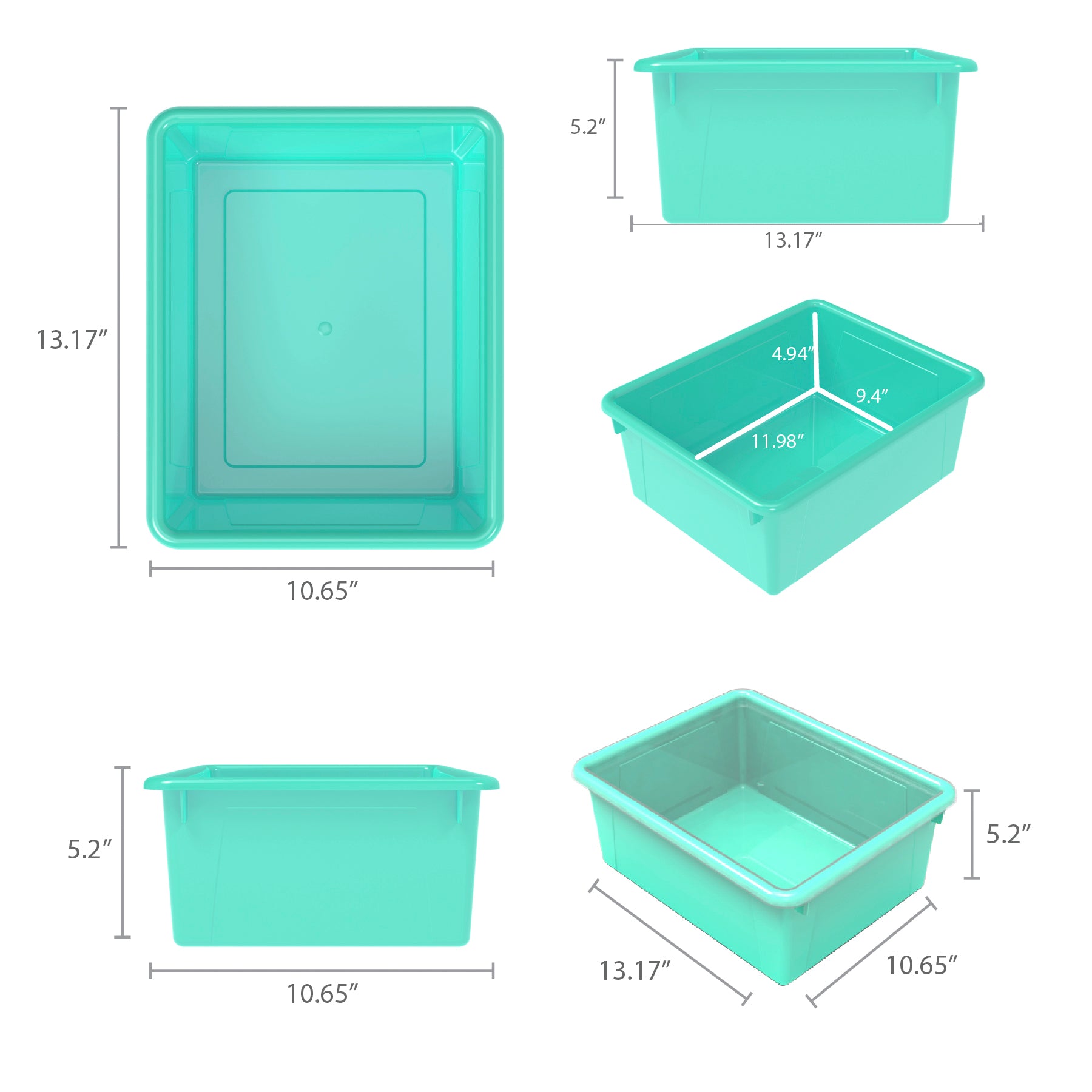 Deep Storage Tray, Teal