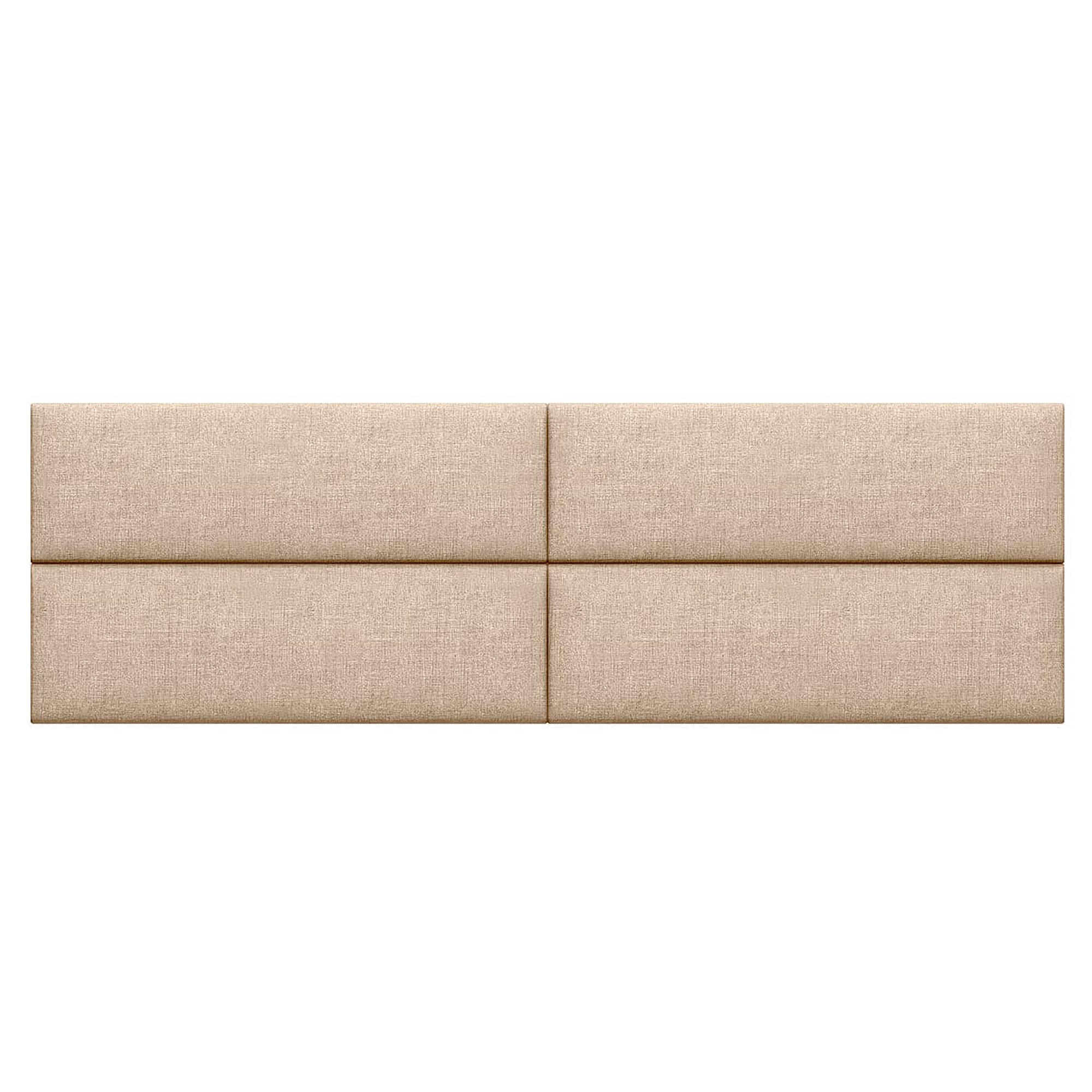 Jaxx Panelist Modern Padded Headboard – Set of 4 Wall Mounted Panels - Queen, Mouse Grey Microvelvet