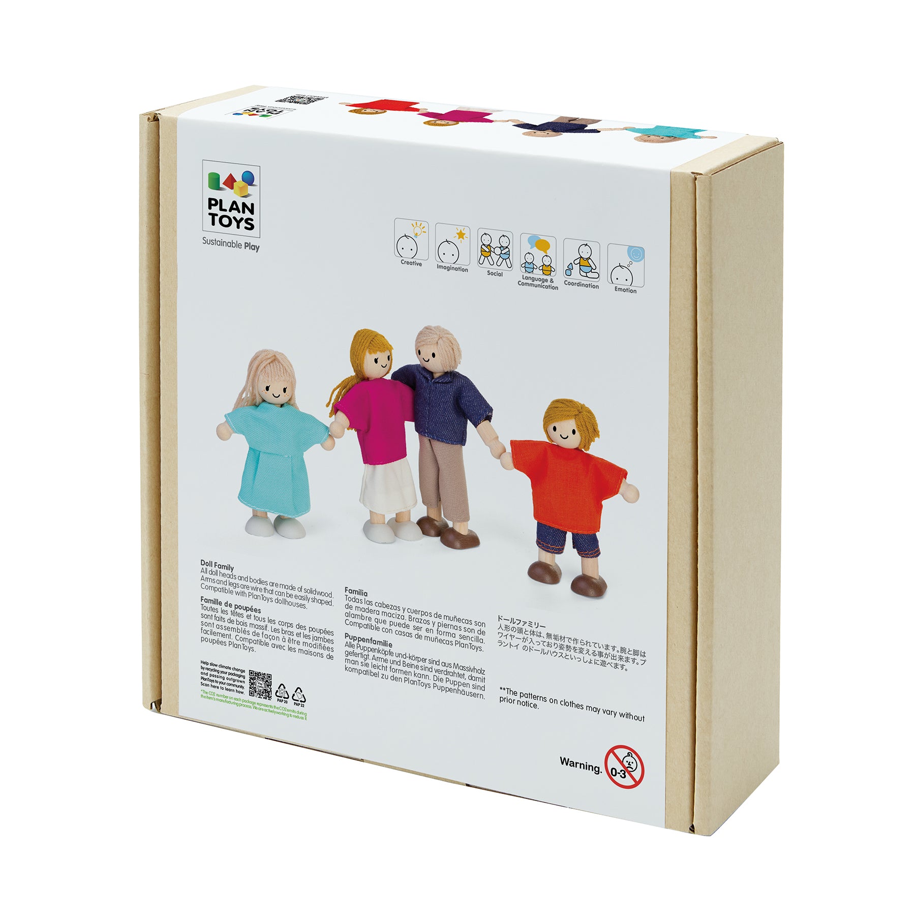 Wooden Doll Family - Light Skin Tone & Blonde Hair
