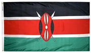 Kenya Flag 4x6 ft. Nylon SolarGuard Nyl-Glo 100% Made in USA to Official United Nations Design Specifications.