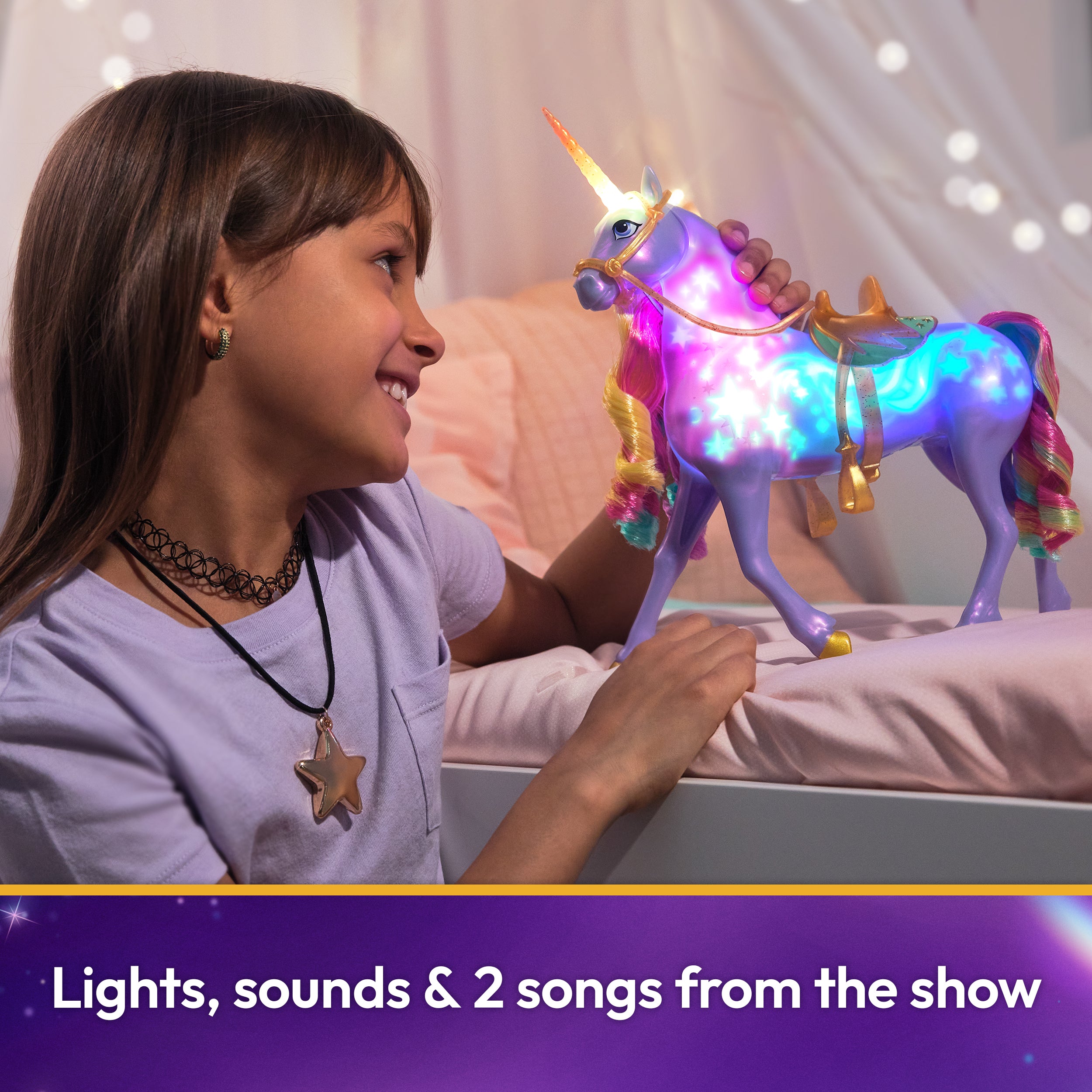 Unicorn Academy, Interactive Rainbow Light-up Wildstar Unicorn Toy with Lights, Sounds & Music, Dolls & Unicorn Toys for Girls Ages 4 and up