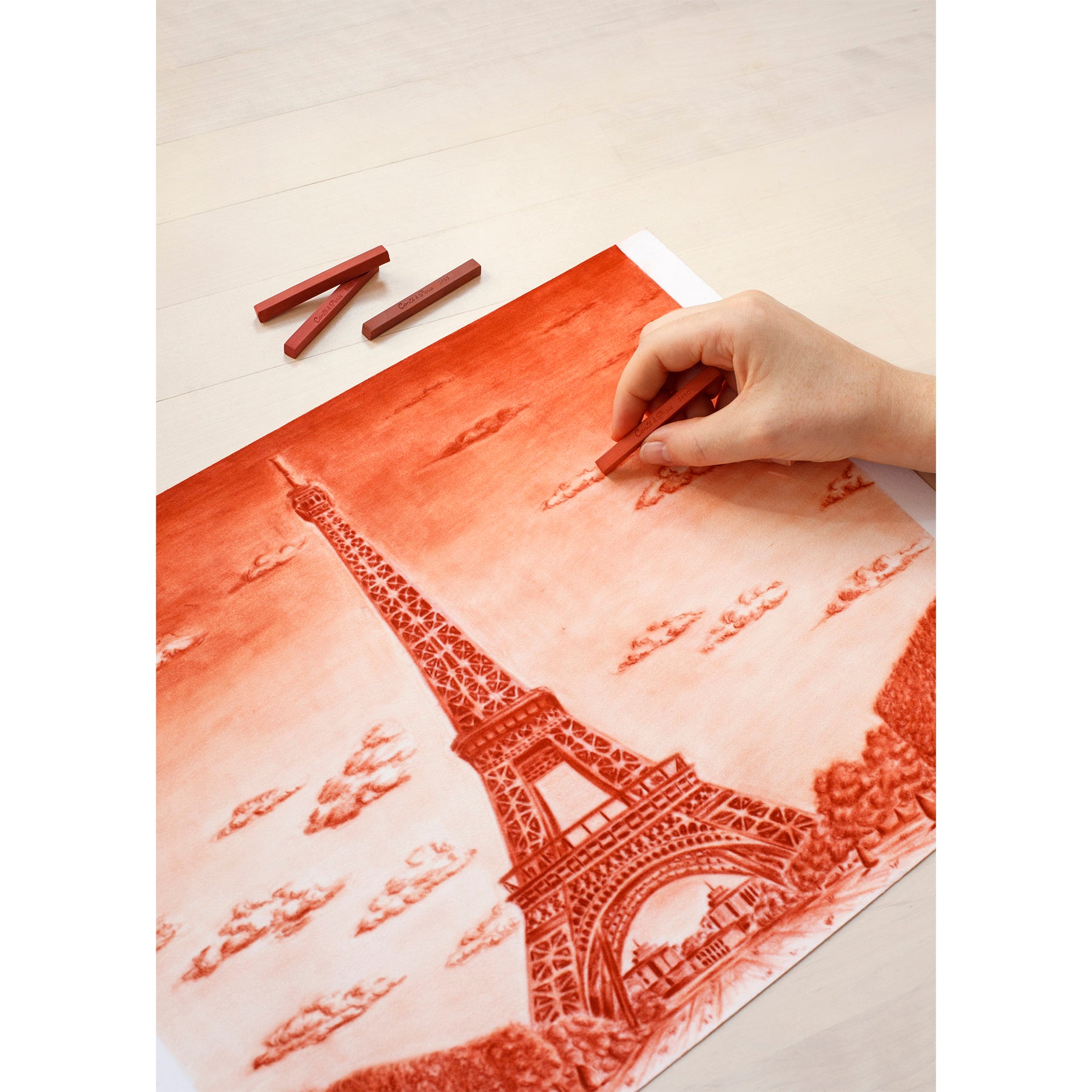 Carrés Esquisse Sketching Crayons, Sanguine 18th Century (2451), Pack of 2