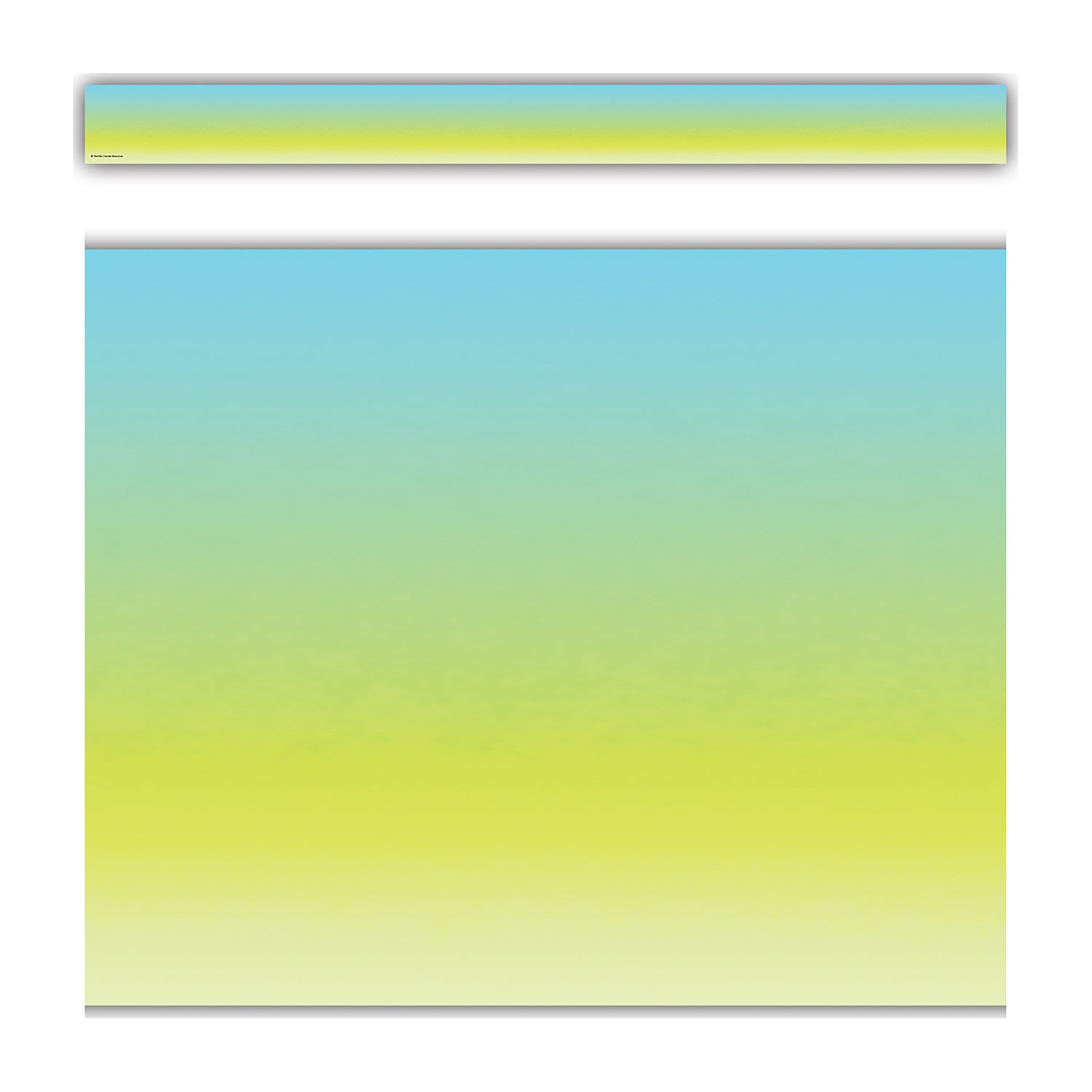 Aqua and Lime Color Wash Straight Border Trim, 35 Feet