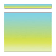 Aqua and Lime Color Wash Straight Border Trim, 35 Feet