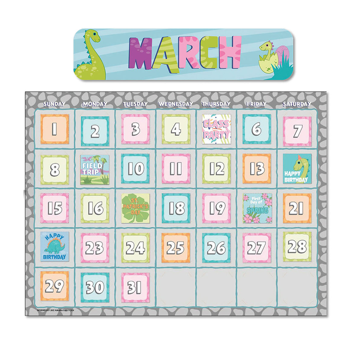 CALENDAR BULLETIN BRD ST DINO QUEST