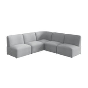 Bush Business Furniture Assemble Modular 5 Seater L Shaped Sectional Lounge Sofa in Fog Fabric - 89.76" Width x 89.76" Depth x 29.92" Height
