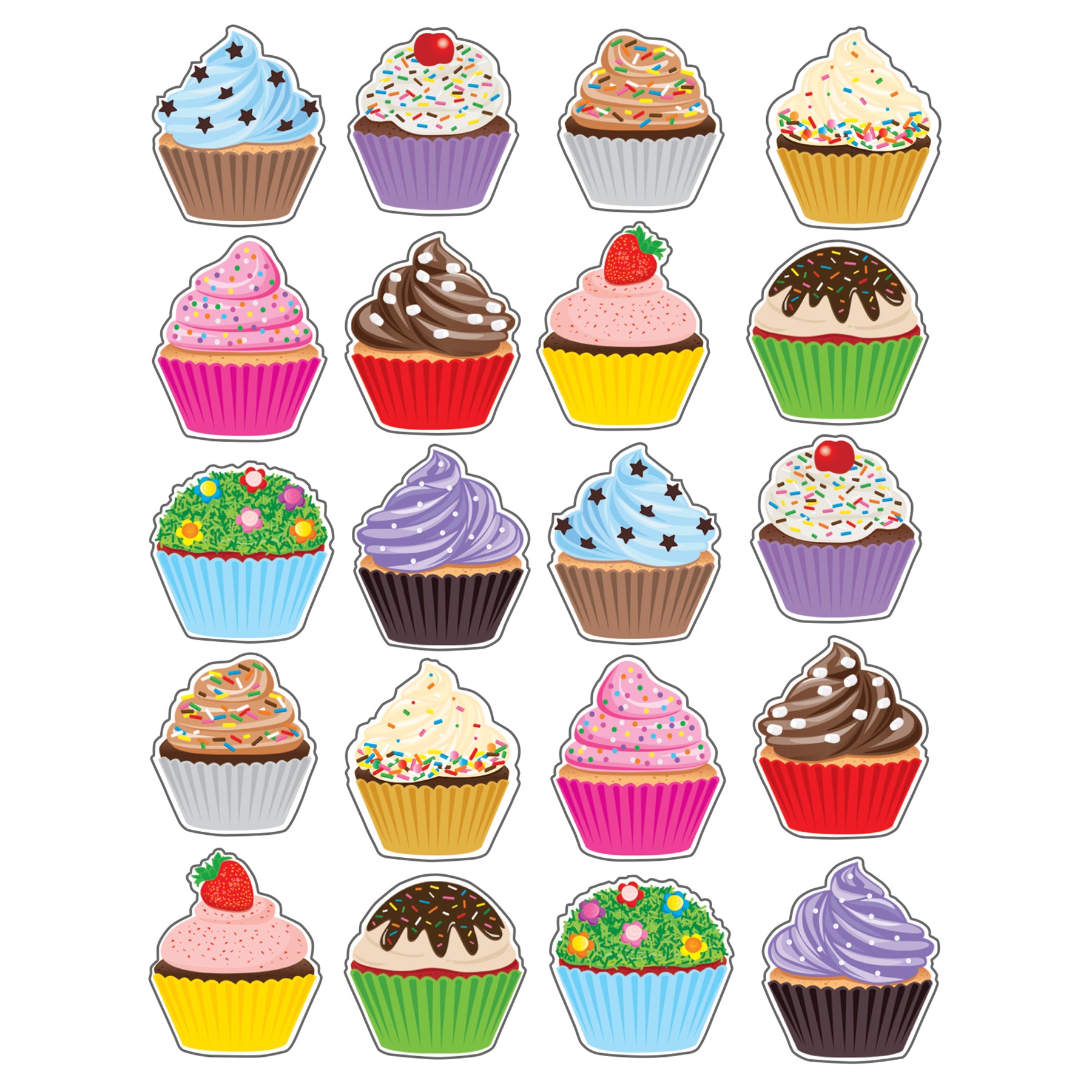 Cupcakes Stickers, Pack of 120
