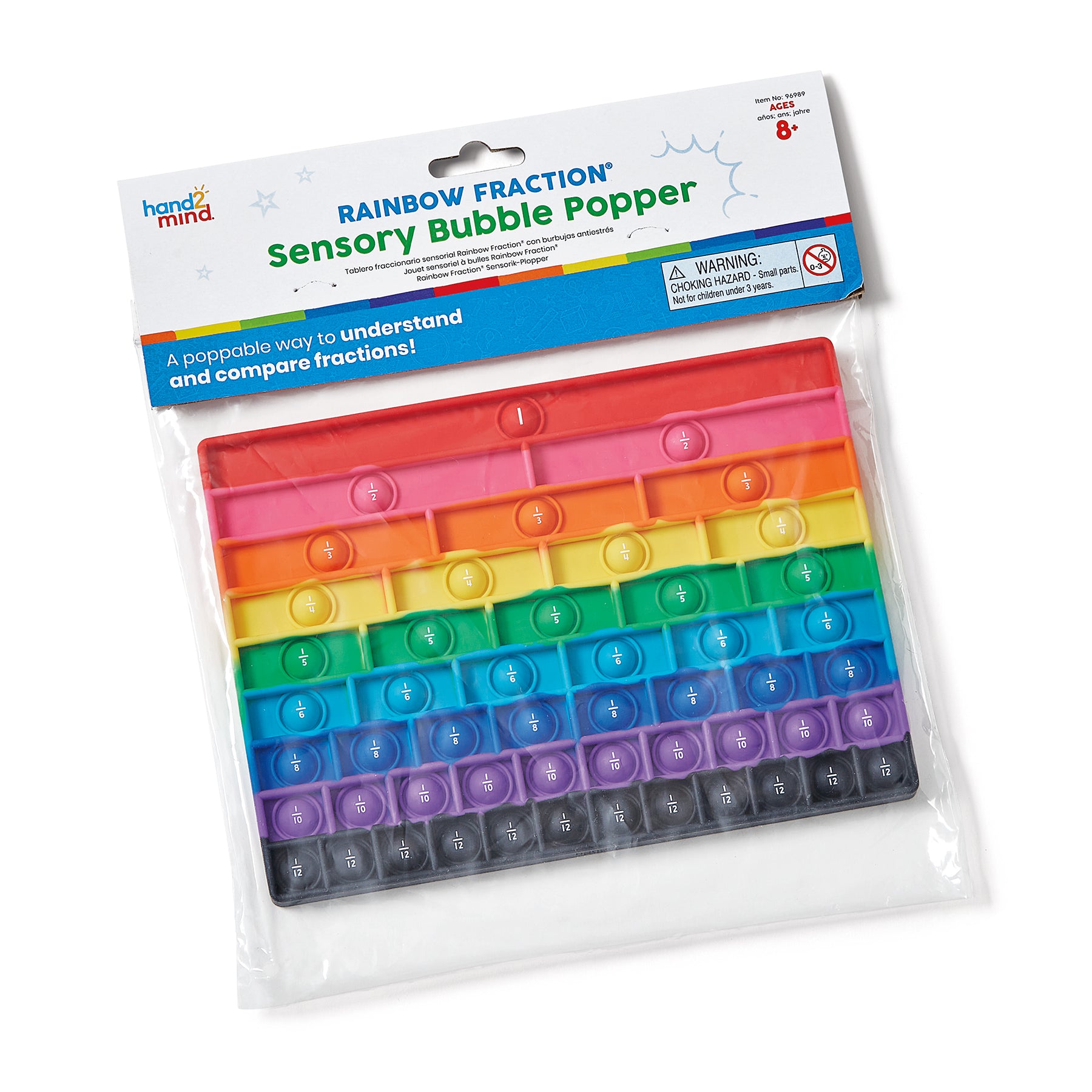 Rainbow Fraction Sensory Bubble Popper