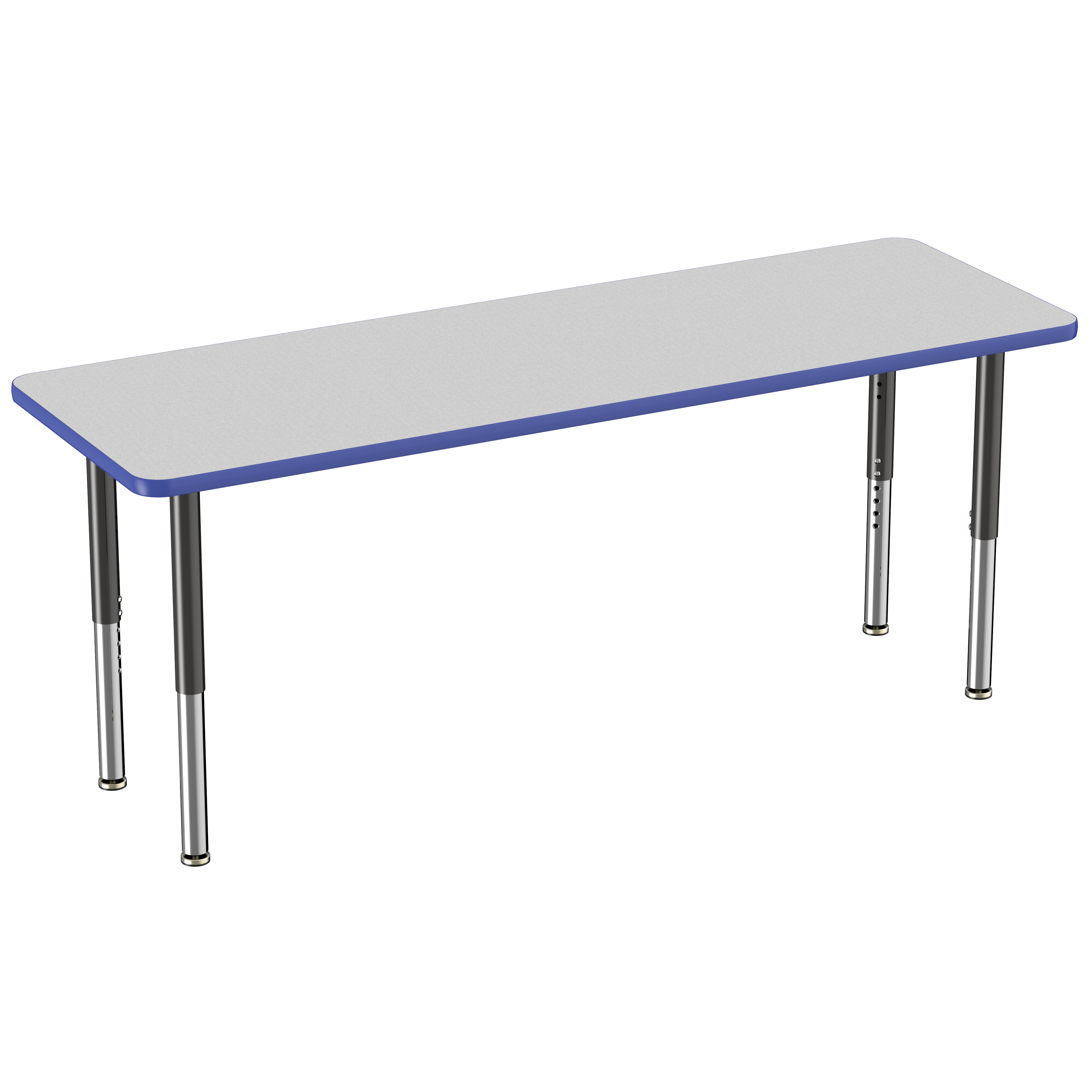 24" x 72" Rectangle T-Molding Activity Table with Adjustable Super Legs - Gray/Blue/Black