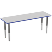 24" x 72" Rectangle T-Molding Activity Table with Adjustable Super Legs - Gray/Blue/Black