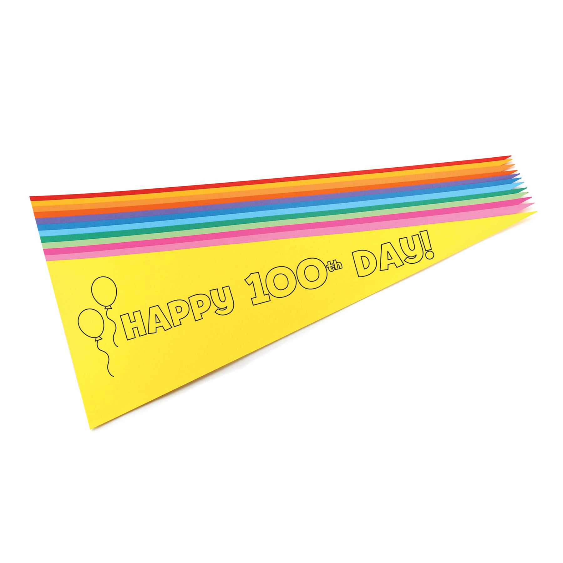 Pennants - 100 Day: 8.5"x23" Asst'd Colors, 36 Pack