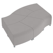 Pro Series Connect Edged Ripple Backless Seating, 6-Piece Set - Gray