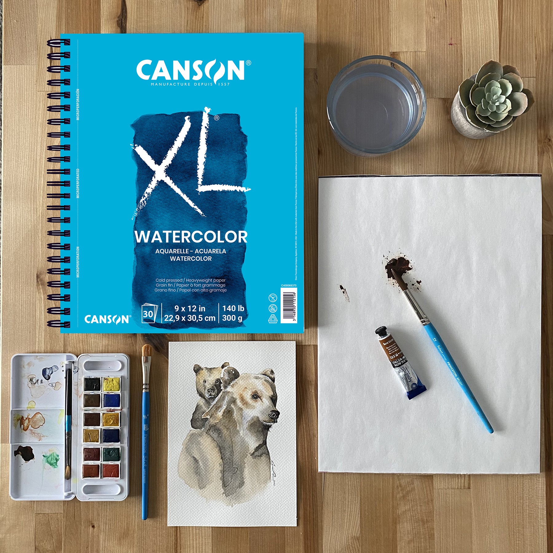 XL Series Watercolor Pad, Heavyweight White Paper, Side Wire Binding, 30 Sheet, 7x10 inch, 1 Count