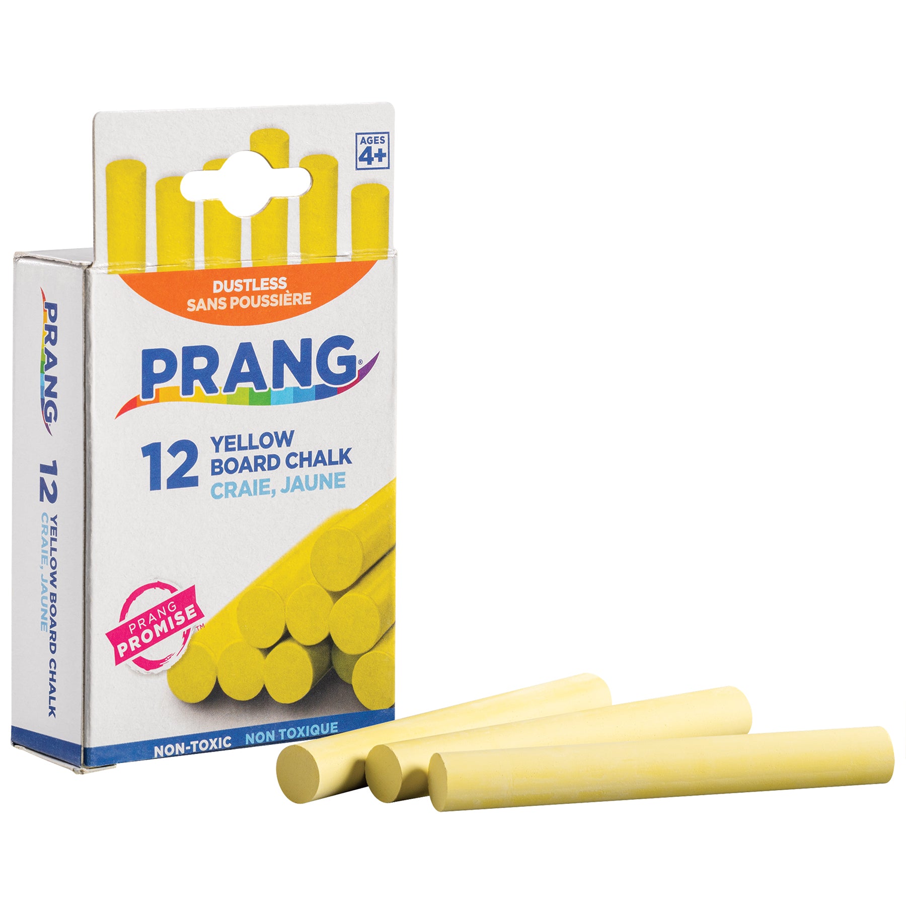 Hygieia® Dustless Board Chalk, Yellow, 12 Pieces