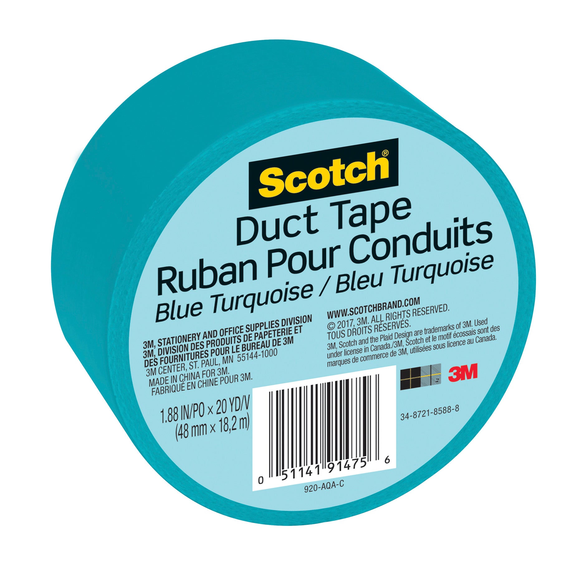 BLUE TURQ DUCT TAPE 1.88IN X 20YD