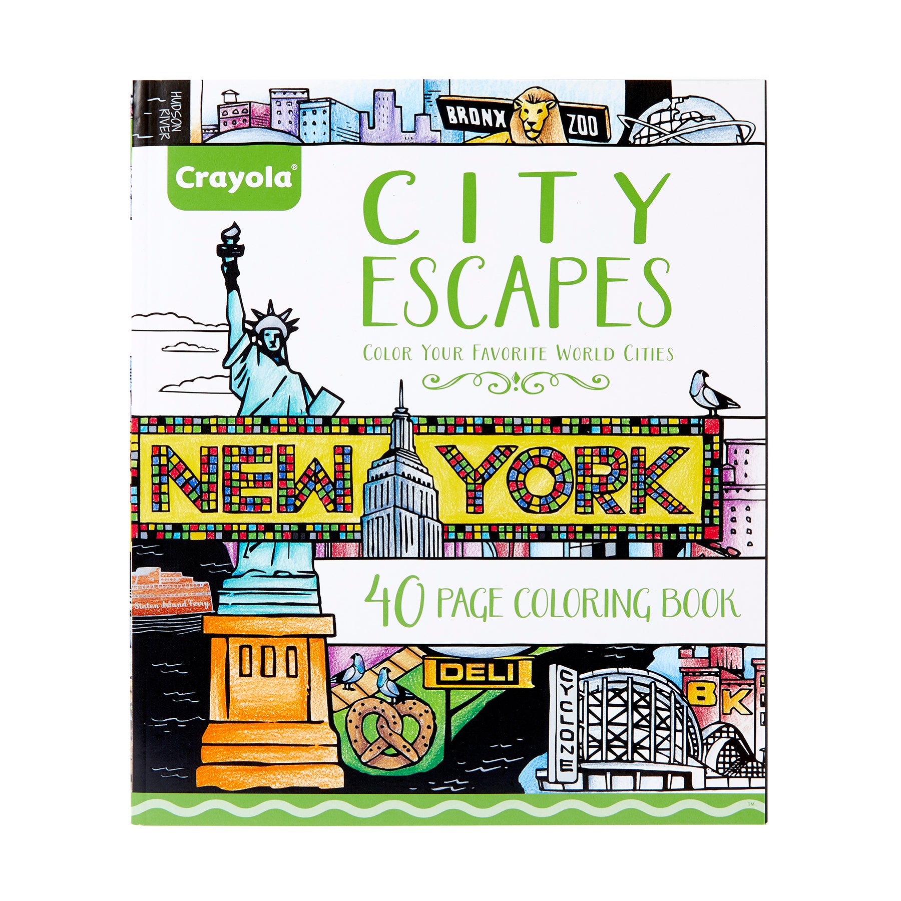 City Escapes Adult Coloring Book, City Coloring Pages, 40 Pages