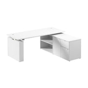 Bush Business Furniture Stratus&nbsp;72W x&nbsp;30D Electric Height Adjustable Standing Desk with Storage in White with White Base - 71.02" Width x 29.37" Depth x 27.44" Height