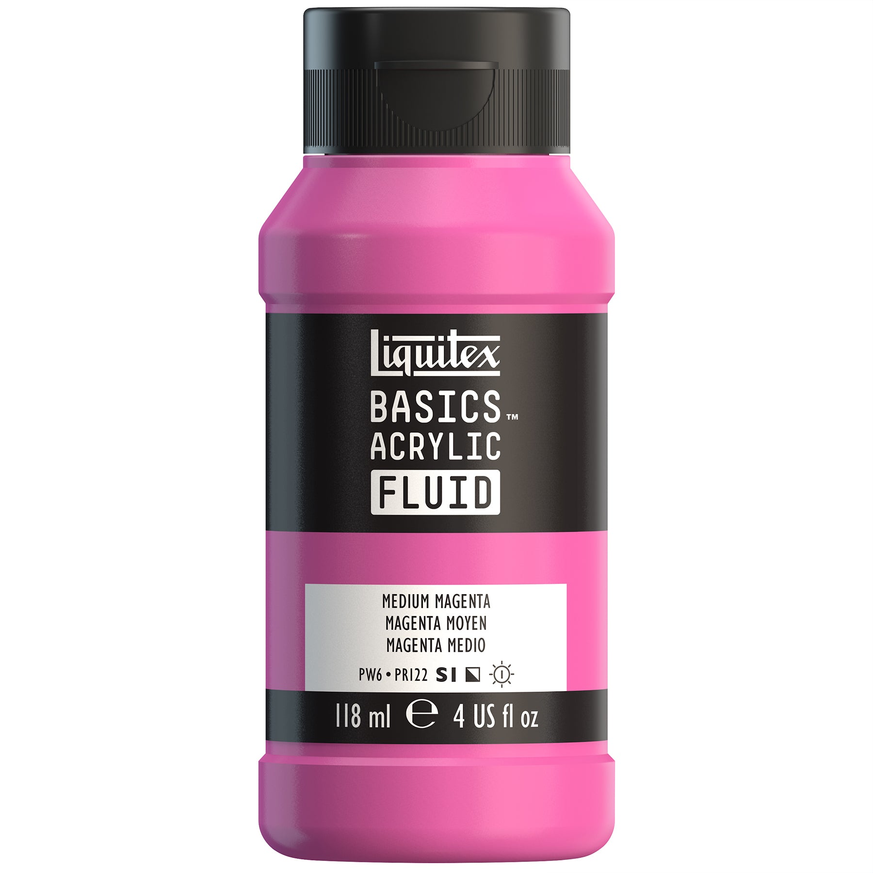 LQ BASICS Acrylic Fluid 118ml Bottle -  Medium Magenta
