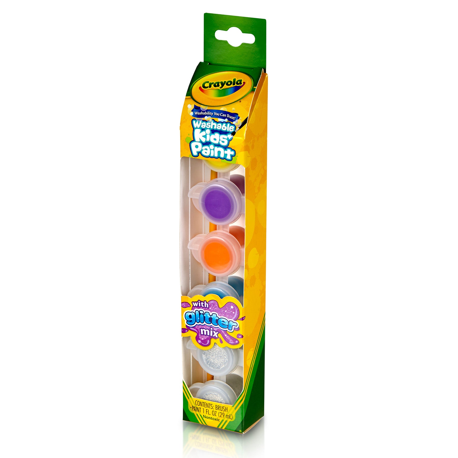 Washable Kids' Paint Pots, Glitter Effects, 6 Count