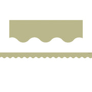 Olive Green Scalloped Border Trim, 35 Feet