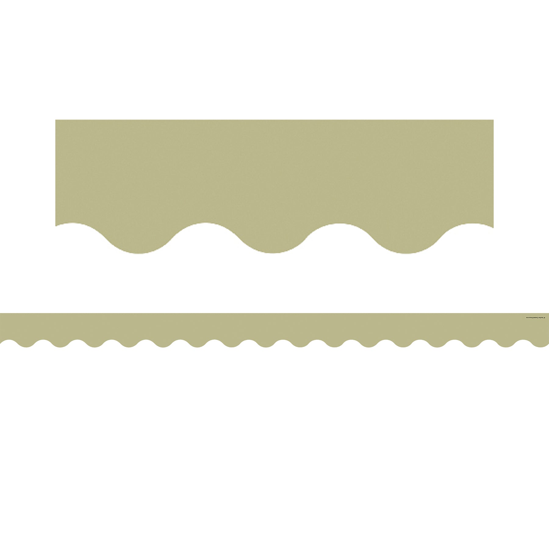 Olive Green Scalloped Border Trim, 35 Feet