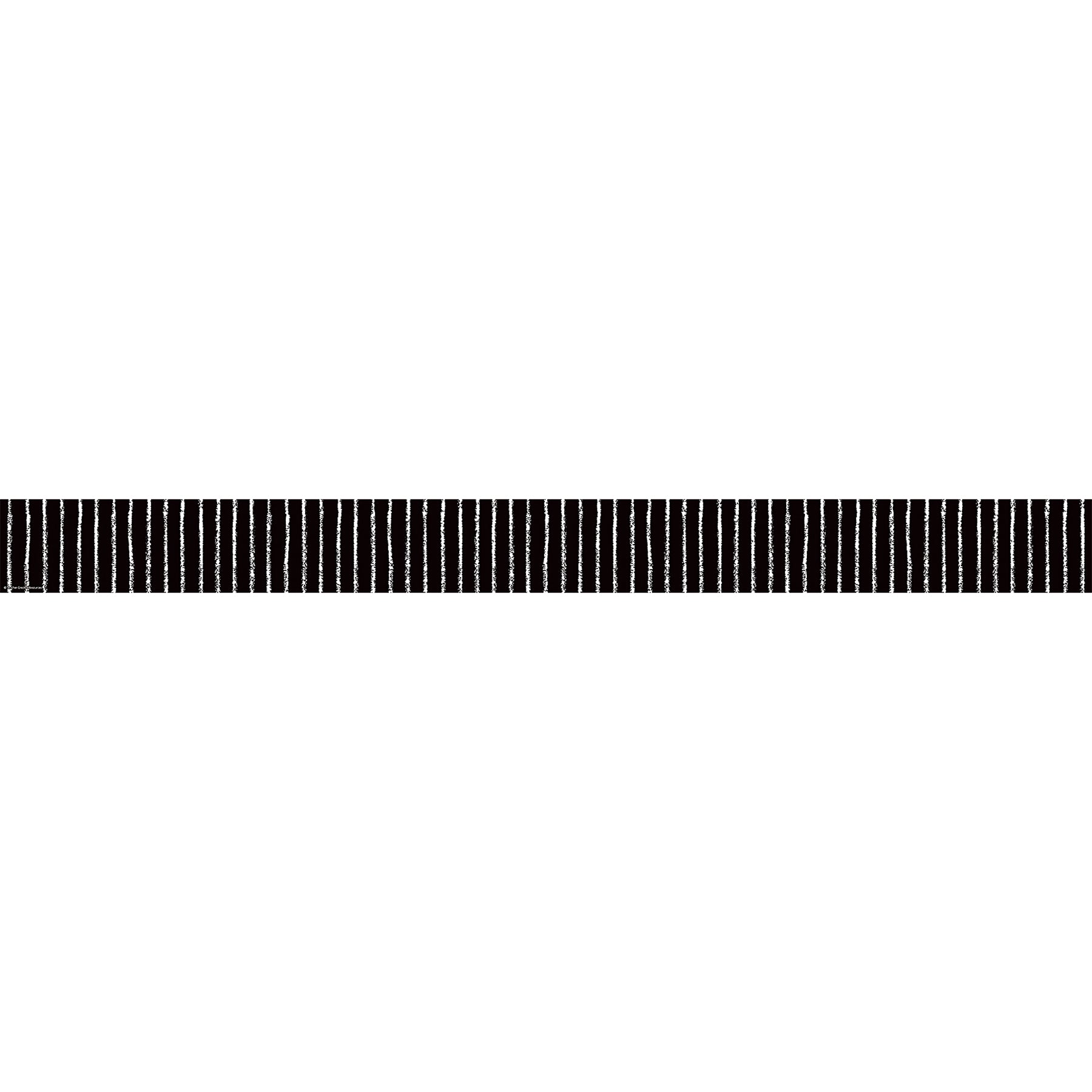 Black With White Pinstripes Straight Border Trim, 35 Feet
