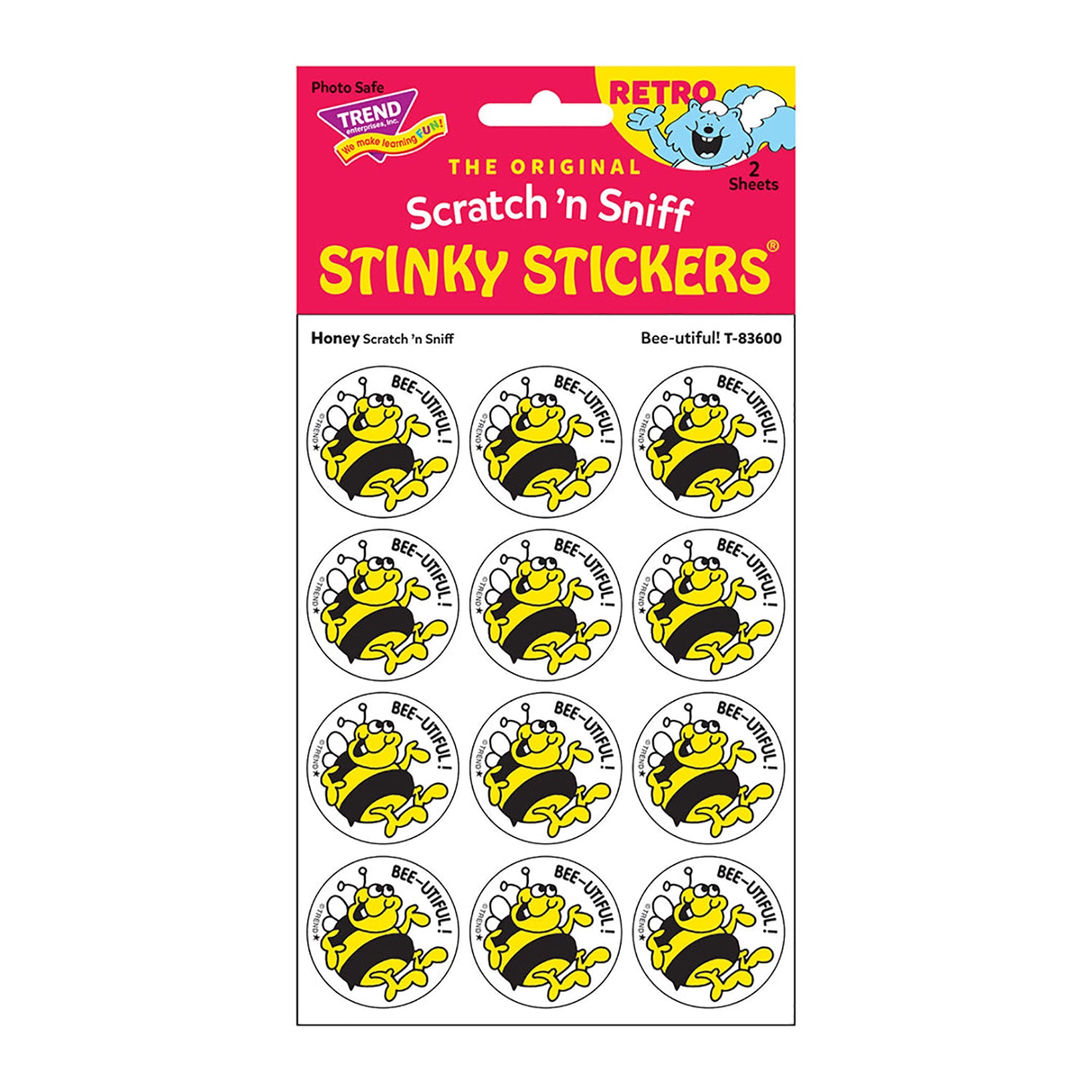 Bee-utiful!/Honey Scented Stickers, Pack of 24