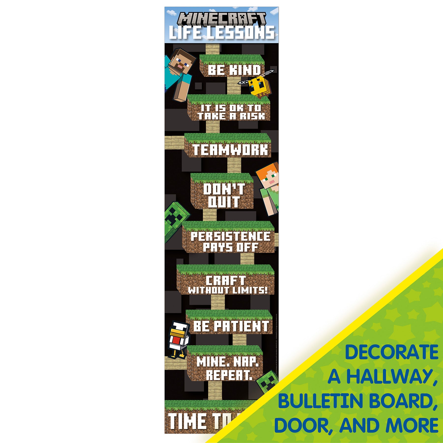 Minecraft Life Lessons Banner, 12" x 45"