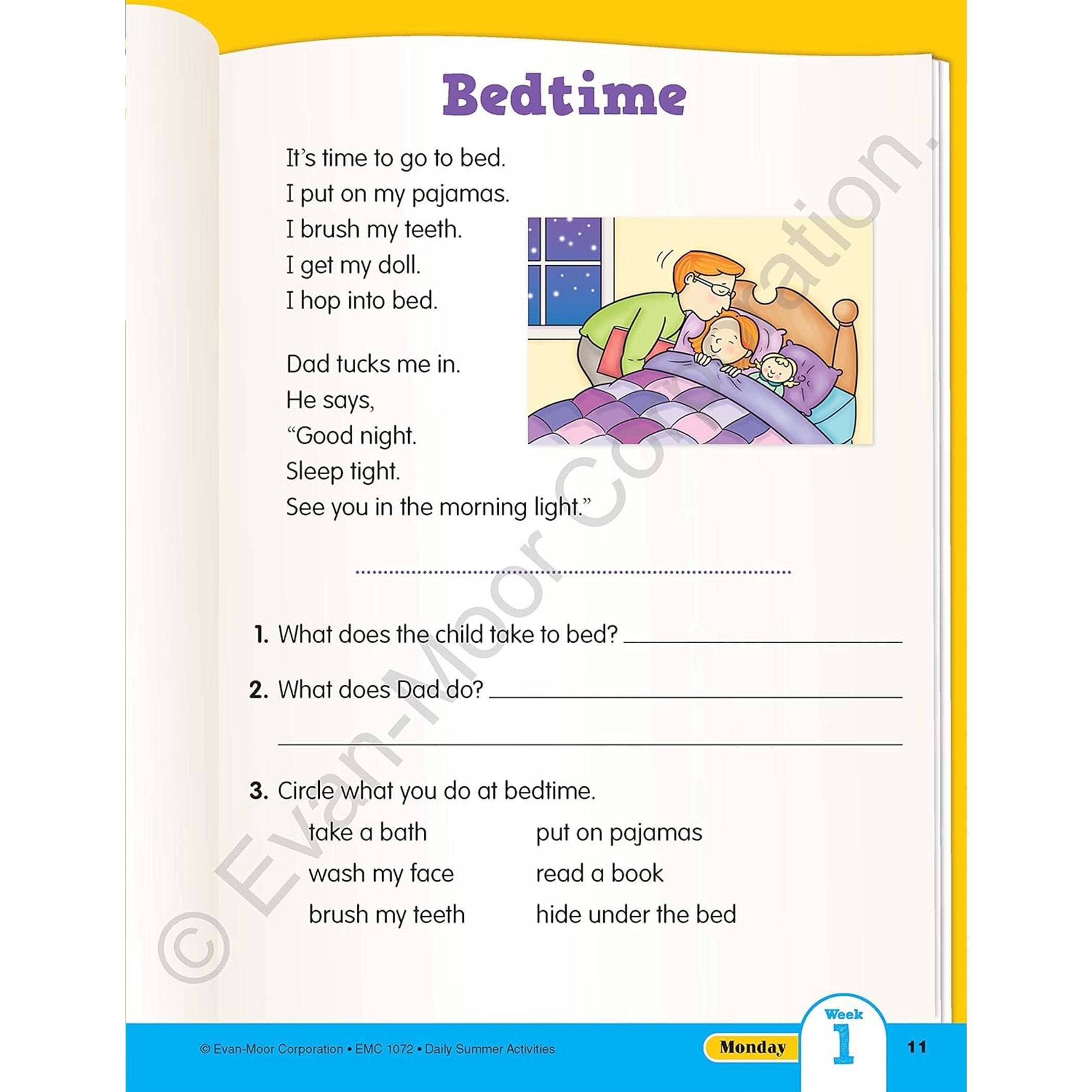 Daily Summer Activities, Moving from 1st Grade to 2nd Grade