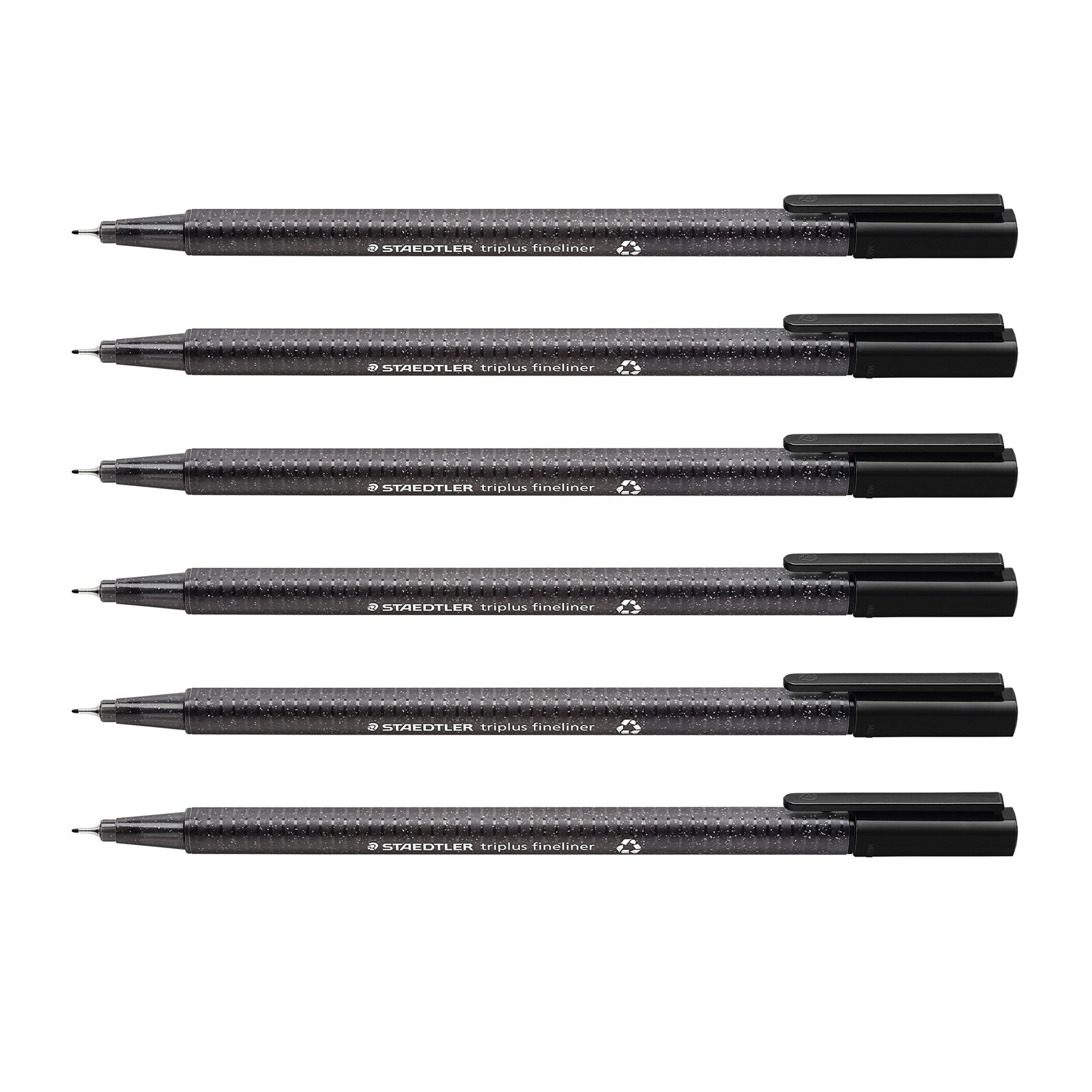Triplus® Fineliner Pens, Superfine 0.3 mm, Black, Pack of 6
