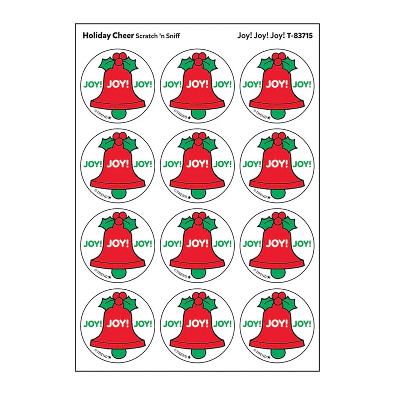 Joy! Joy! Joy!/ Holiday Cheer Scent Stickers, 24 Per Pack, 6 Packs
