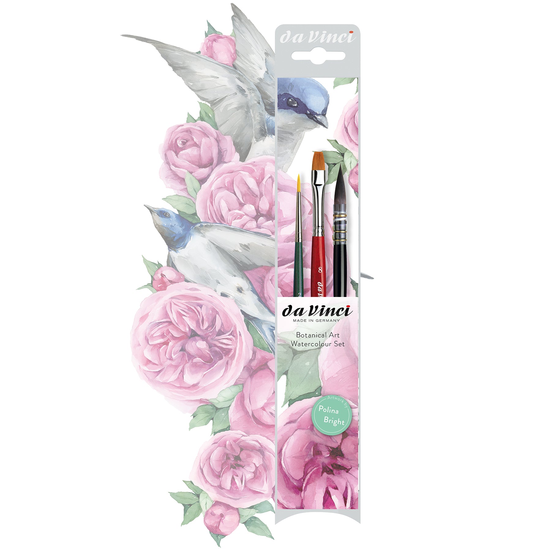 CASANEO, NOVA & COSMOTOP-SPIN Botanical Art Brush Set, Synthetic, Watercolor, Assorted, 3 Brush Set