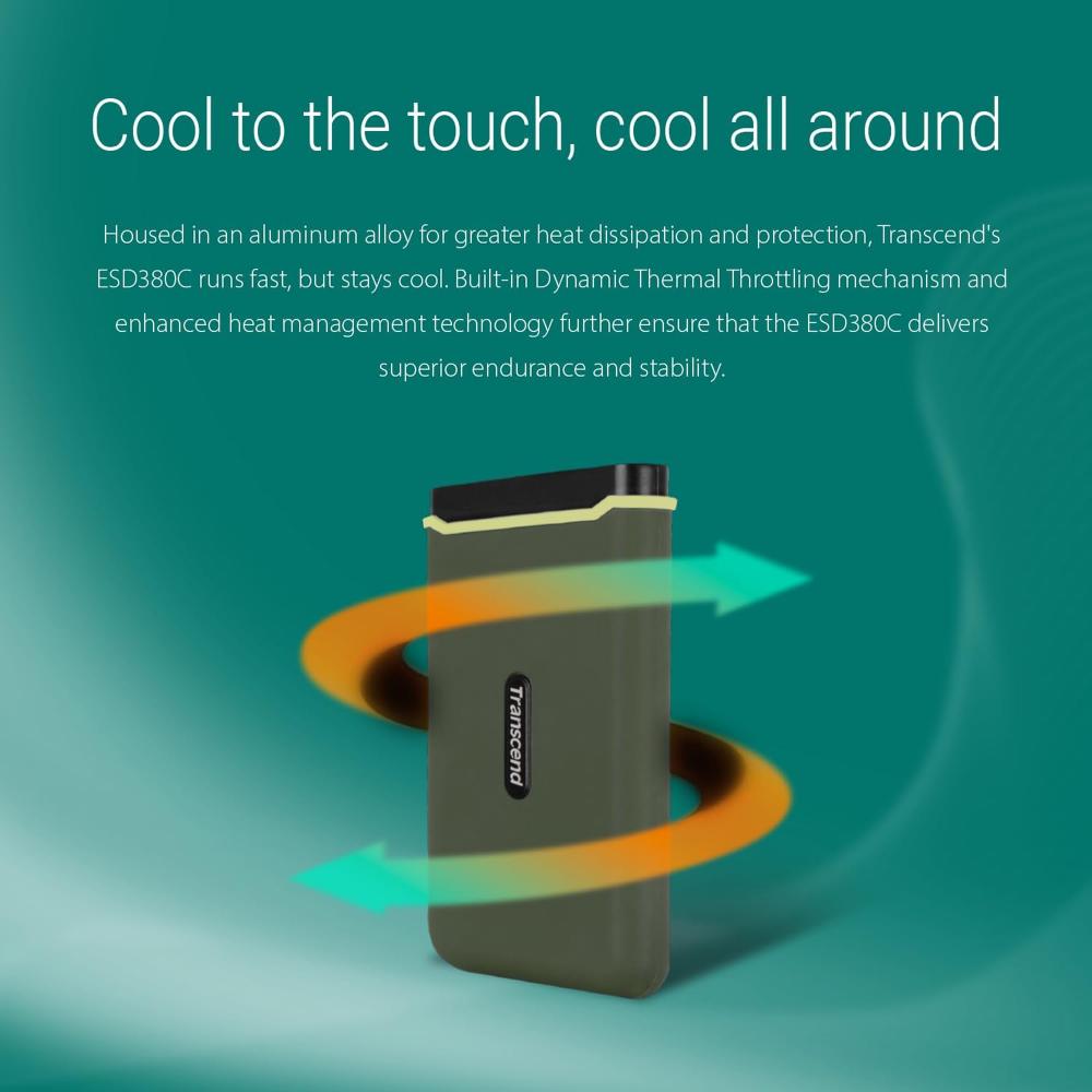 Transcend Transcend 500GB USB 3.2 Gen 2 USB Type-C Portable SSD Solid State Drive - Green