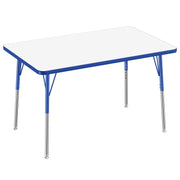 30" x 48" Rectangle Dry-Erase Activity Table with Adjustable Standard Swivel Glide Legs - Whiteboard/Blue
