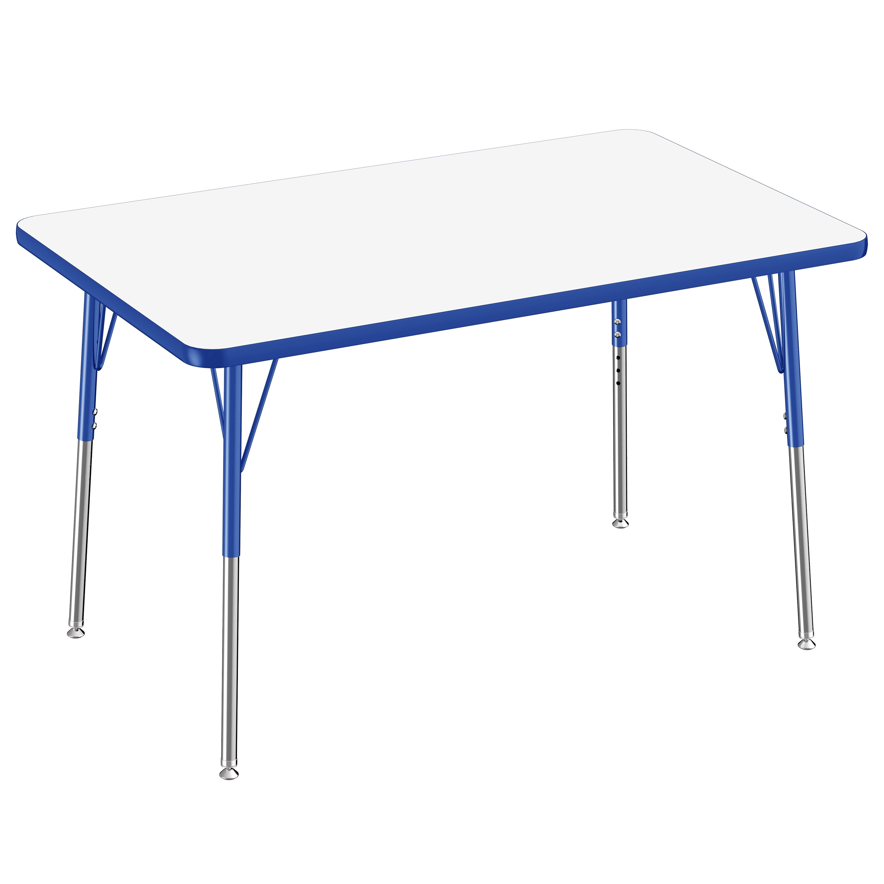 30" x 48" Rectangle Dry-Erase Activity Table with Adjustable Standard Swivel Glide Legs - Whiteboard/Blue