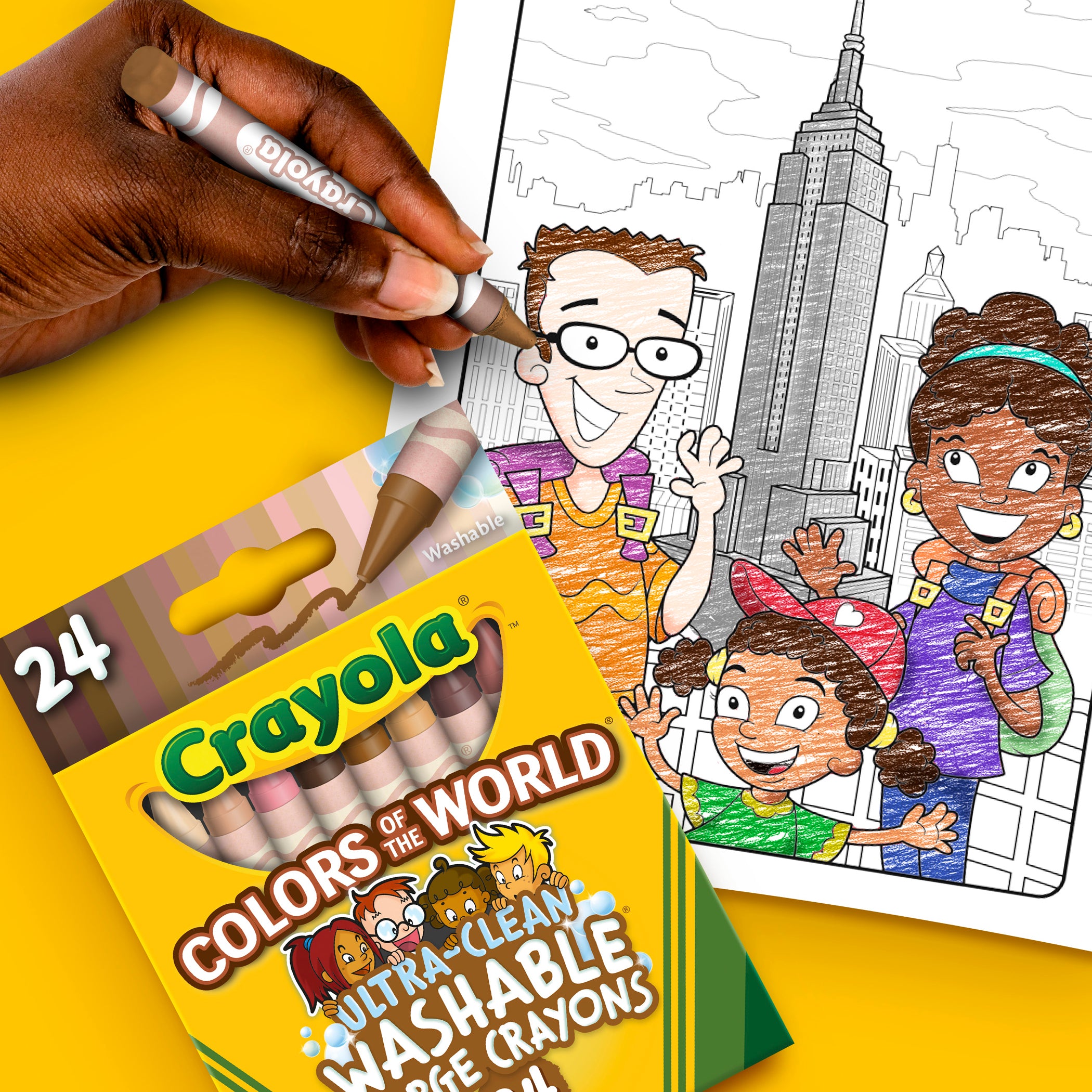 Large Crayons, Colors of the World, 24 Count