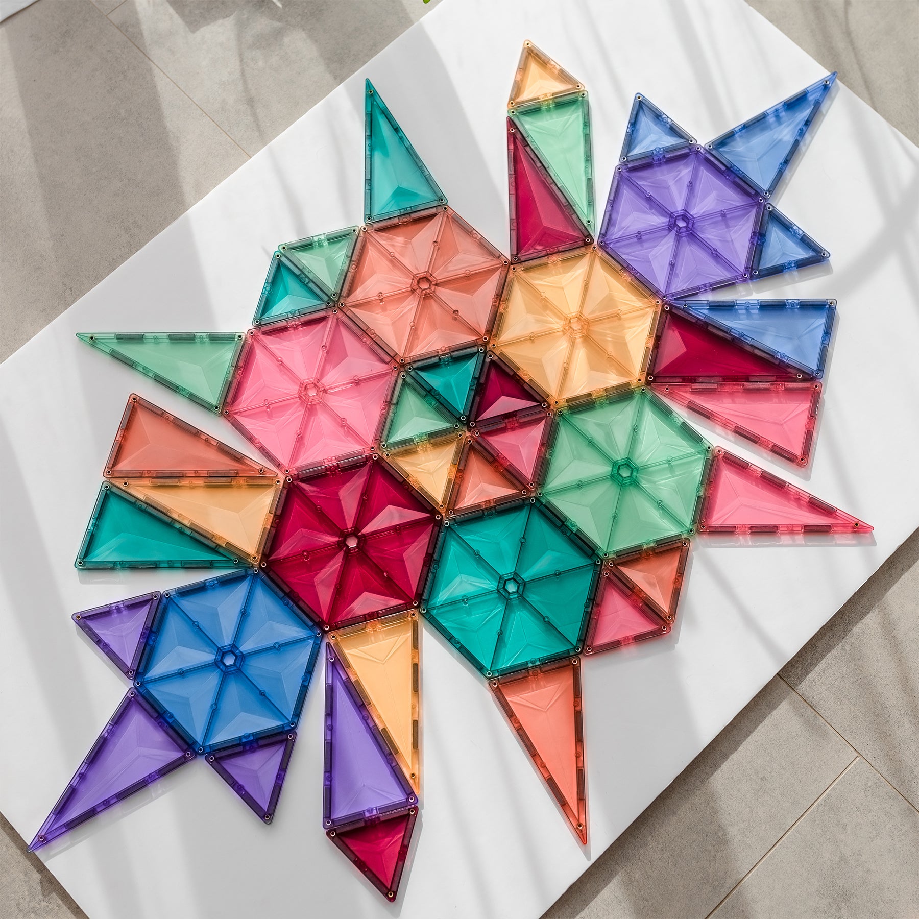 Magnetic Tiles Pastel Geometry Pack, 40 Pieces