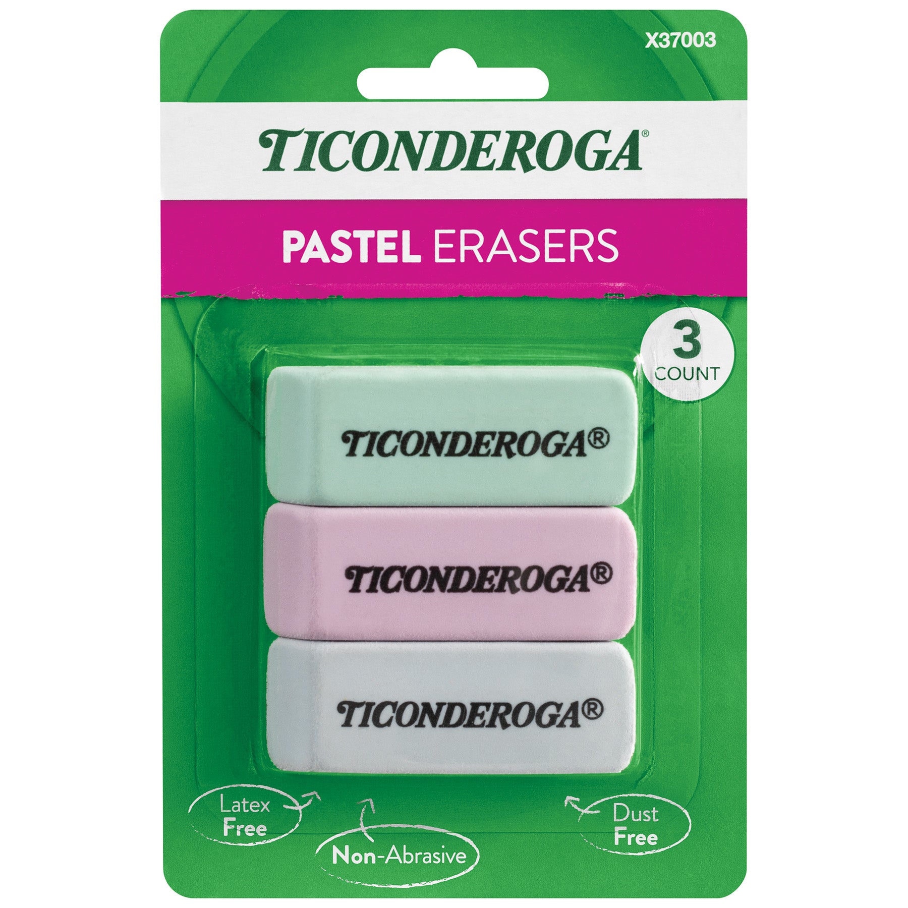 Pastel Wedge Eraser, 3 Count
