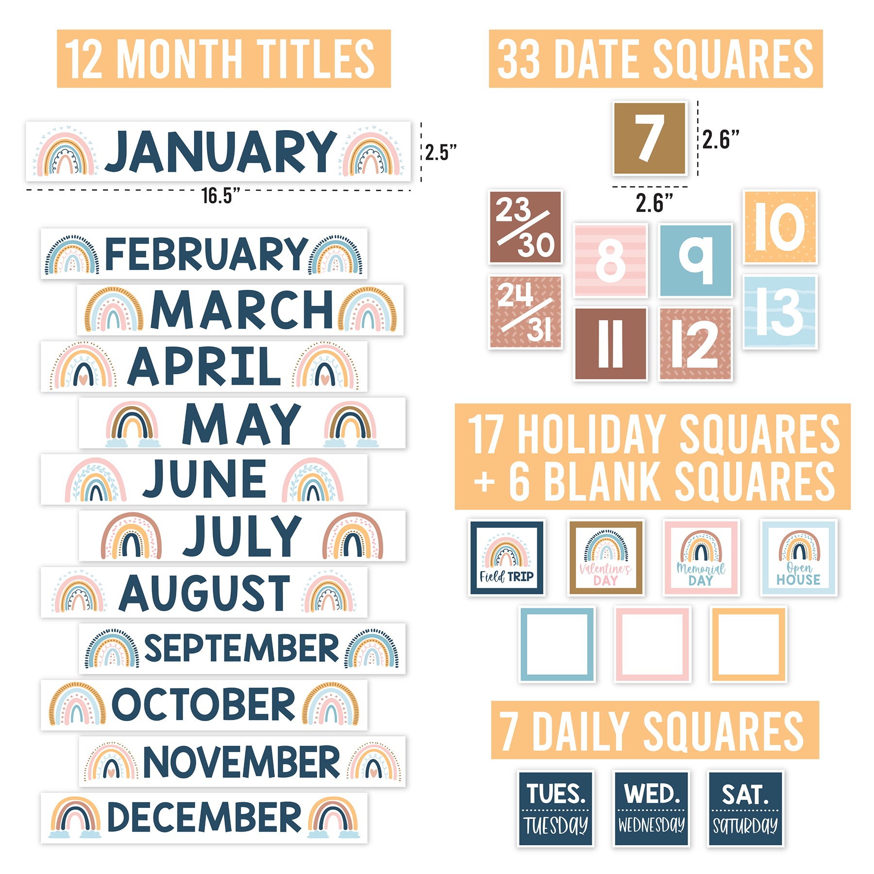Boho Circle Time Bulletin Board Calendar for Classroom