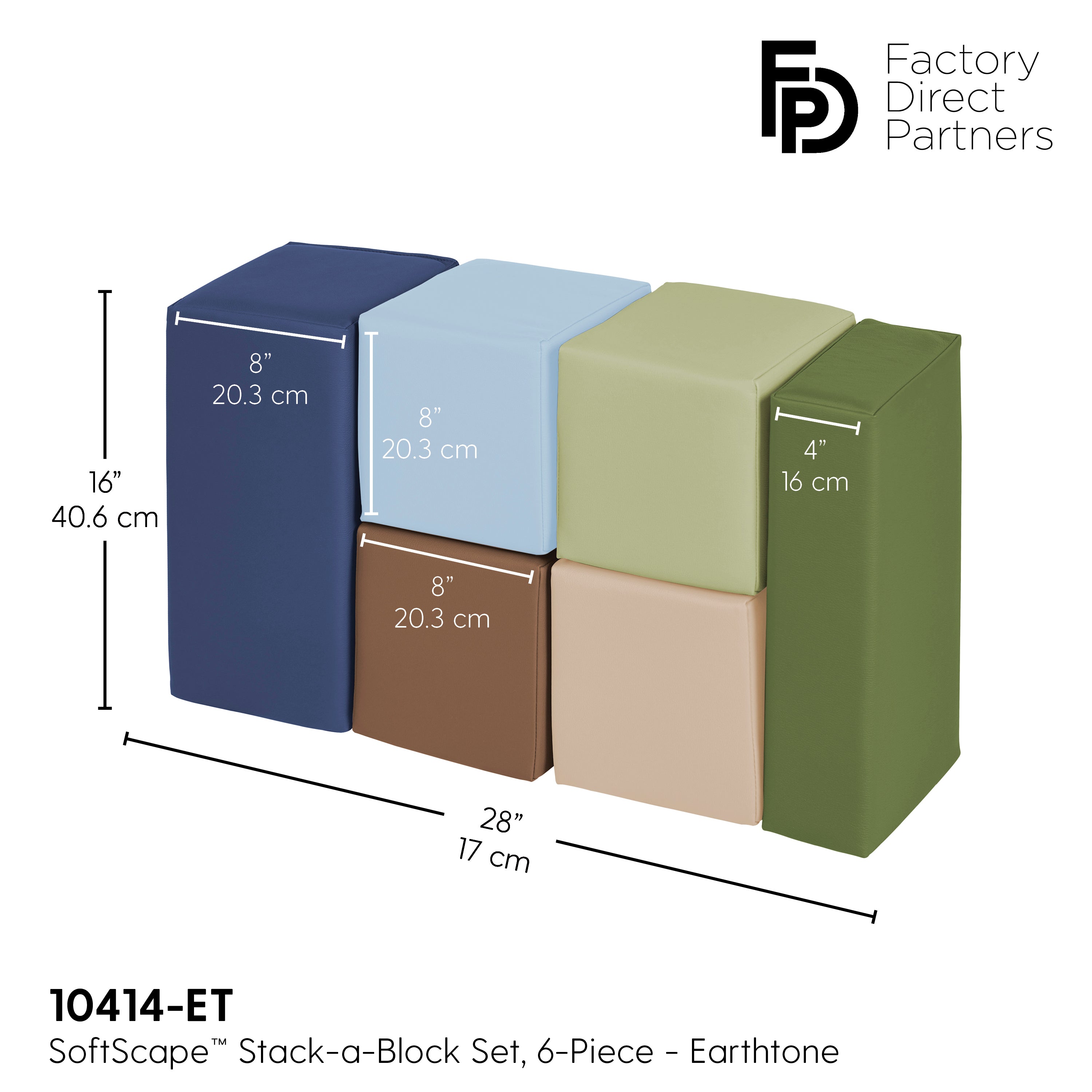 SoftScape Big Block Set, 6-Piece - Earthtone