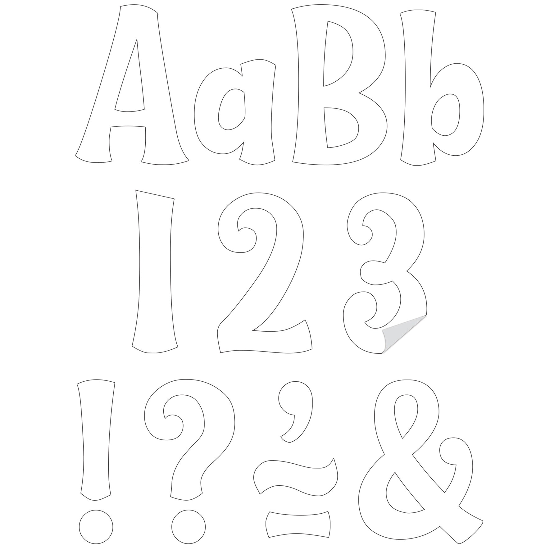 White 4" Wild Whimsy Self-Adhesive Letters, 222 Pieces