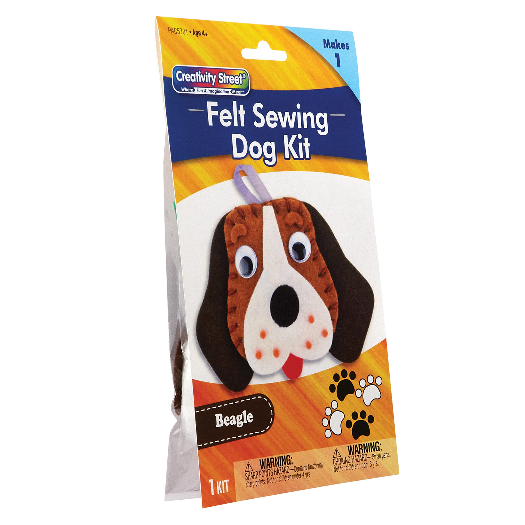Felt Sewing Dog Kit, Beagle, 5" x 5.5" x 1", 1 Kit