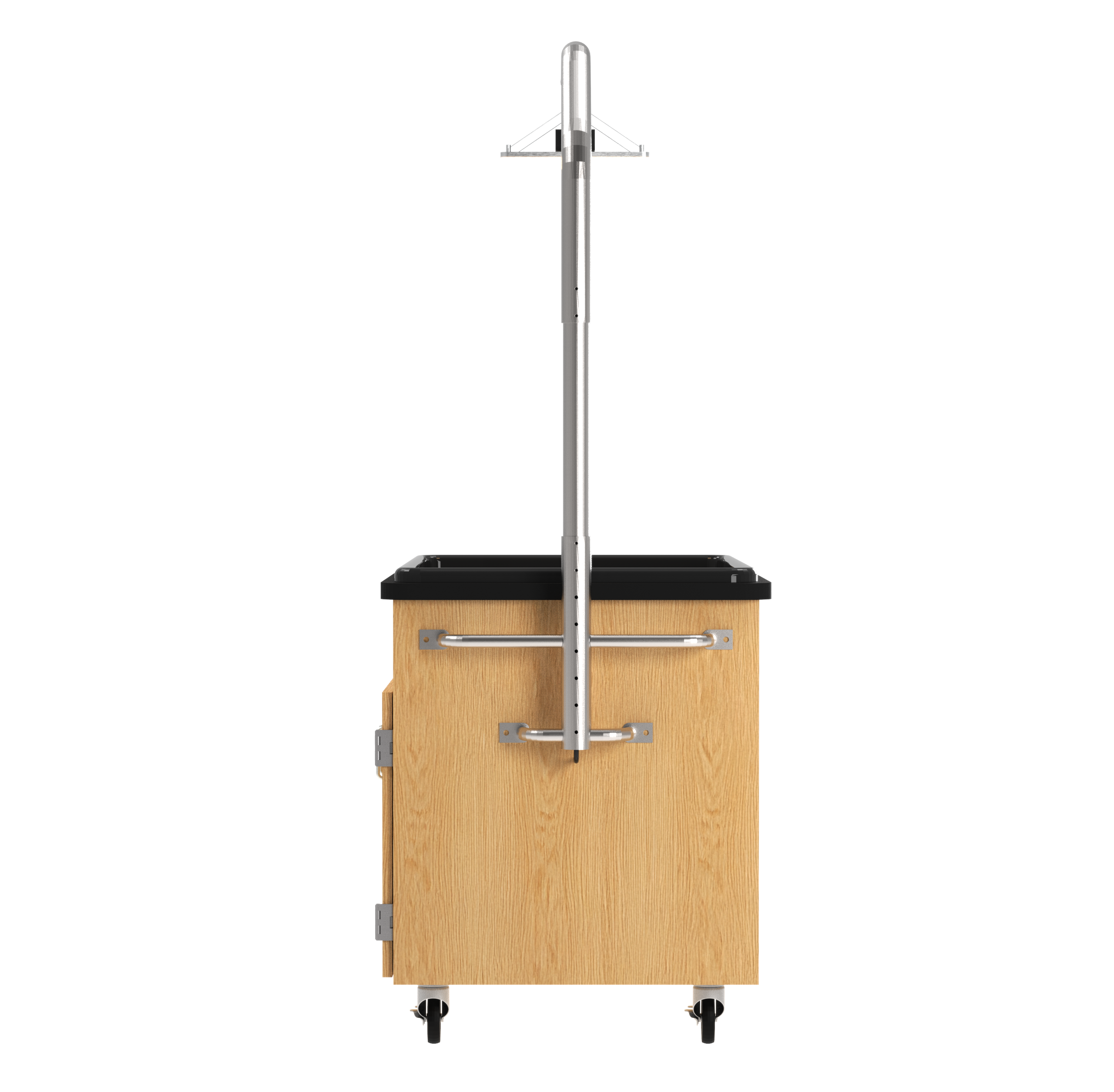 Hydroponics Growing Center, Oak, Silver Metal